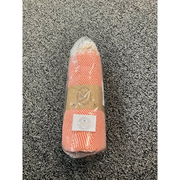 Turkish Cotton Blue & White Diamond Pattern Beach Towel/ throw blanket - Picture 2 of 8